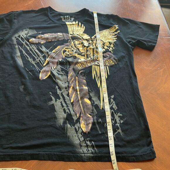 Muskogee Mens XL Black Metallic Graphic Print Tee Shirt - Picture 7 of 7